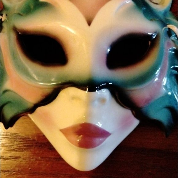 ABOUT FACE Ceramic MASK Wall Hanging Clay Art San Francisco 11/1991 Vintage - Picture 3 of 11